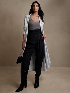 Banana Republic‎ Extra Long Open-Front Sweater Heather Grey NWT Size Small